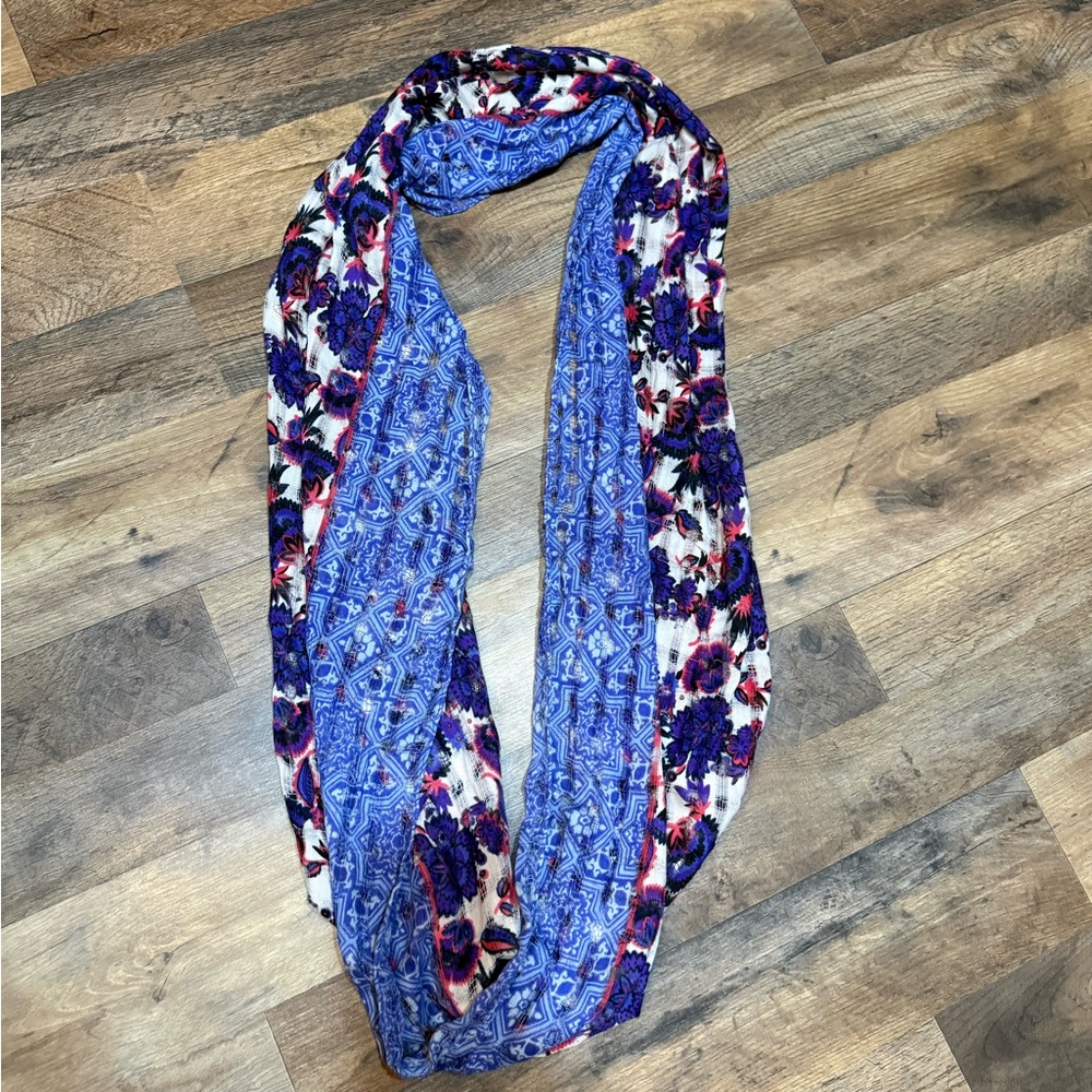 Floral Blue Infinity Scarf